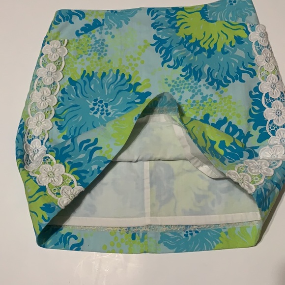 Lilly Pulitzer Originals Floral Skirt Aquamarine Seeing Things Size 6 - Picture 4 of 9